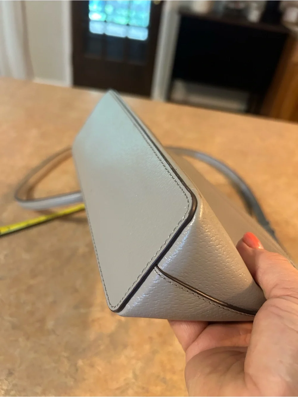kate spade Light Gray Pebbled Leather Crossbody